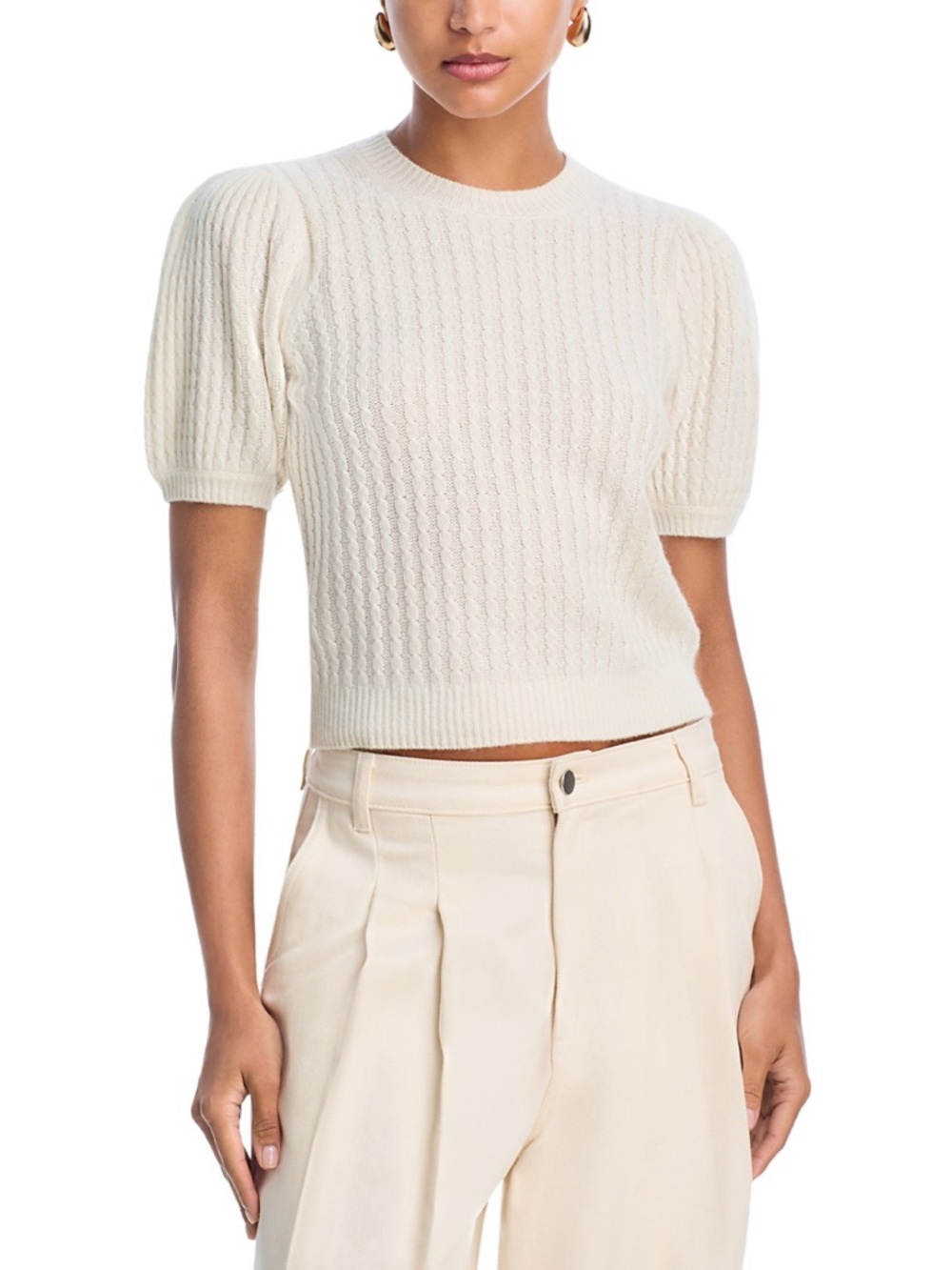 PAIGE Lucerne 100% Cashmere Sweater Top in Cream